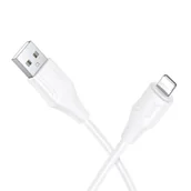 Kable USB - Kabel Silikonowy USB A do Lightning Hoco 2,4A 1 m X124 biały - miniaturka - grafika 1