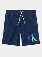 Spodenki damskie - Calvin Klein Swimwear Szorty kąpielowe KV0KV00028 Granatowy Regular Fit - miniaturka - grafika 1