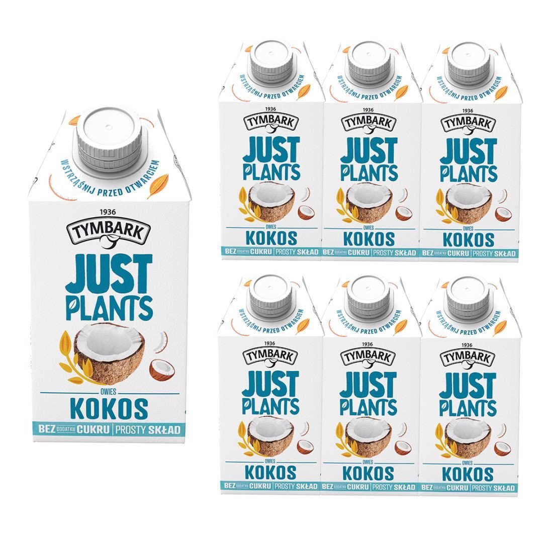 Tymbark Just Plants Napój owies kokos 500 ml x 6 sztuk
