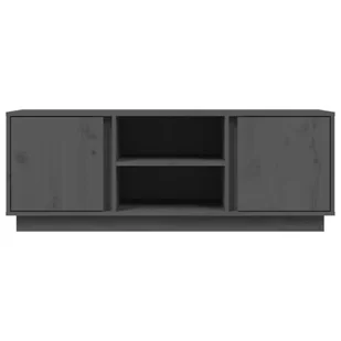 Lumarko Szafka pod telewizor, szara, 110x35x40,5cm, lite drewno sosnowe - Szafki RTV - miniaturka - grafika 7