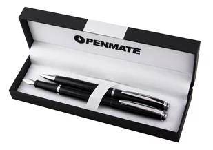 PENMATE Komplet długopis + pióro wieczne Penmate virtuo czarny/srebrny - Zestawy piśmiennicze - miniaturka - grafika 1