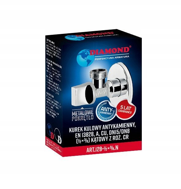 Diamond kurek kulowy kątowy z rozetą - antykamienny 1/2