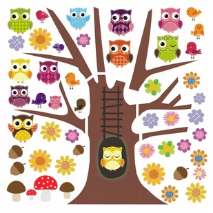 Naklejki na ścianę dla dzieci zestaw Sowy, Sówki 9, 60x60 cm - Naklejki na ścianę Naklejki na ścianę dla dzieci zestaw Sowy, Sówki 9, 60x60 cm - Naklejki na ścianę - miniaturka - grafika 1