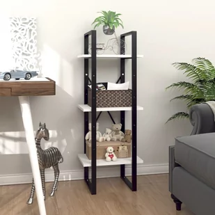 vidaXL 3-poziomowy regał na książki, biały, 40x30x105 cm, płyta - Regały - miniaturka - grafika 1