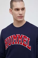 Bluzy męskie - Hummel bluza bawełniana męska kolor granatowy z aplikacją - miniaturka - grafika 1