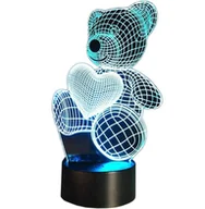 Lampy stojące - Dziecięca LAMPKA Nocna LED miś z sercem RGB + pilot ZD98J - miniaturka - grafika 1