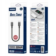 Kable USB - JELLICO kabel B28 USB-C - Lightning PD 30W 0.3M Czarny - miniaturka - grafika 1