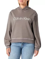 Bluzy damskie - Calvin Klein Damska bluza z kapturem, Grafitowy szary, M - miniaturka - grafika 1