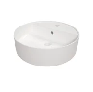Umywalki - Deante Round Umywalka nablatowa 42 cm z otworem na baterię biały CGR_6U4B - miniaturka - grafika 1