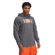 Bluzy męskie - Męska Bluza UNDER ARMOUR UA RIVAL TERRY LOGO HOOD 1390141-025 – Szary - miniaturka - grafika 1