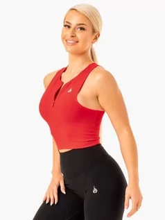 Koszulki sportowe damskie - Ryderwear Damski tank top z zamkiem Reflex Red XS - grafika 1
