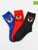 Skarpetki dla dzieci - Sonic Skarpety (3 pary) "Sonic" w kolorze niebiesko-czerwono-czarnym - miniaturka - grafika 1