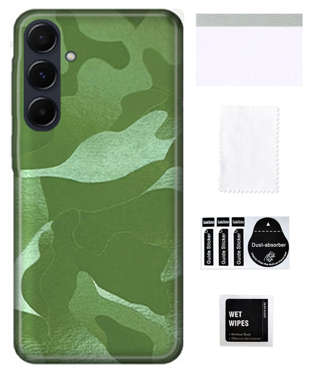 Folia ochronna do SAMSUNG GALAXY A55 5G tył telefonu moro zielony skórkaTPU