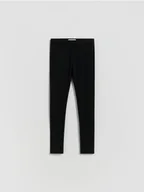 Spodnie i spodenki dla dziewczynek - Reserved - Bawełniane legginsy - czarny - miniaturka - grafika 1