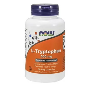 NOW L-Tryptophan 500Mg - 60Vegcaps - Aminokwasy - miniaturka - grafika 1