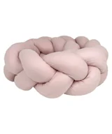 Ochraniacze do łóżeczka - Ochraniacz do łóżeczka warkocz "Bawełna brudny róż" - 240cm - miniaturka - grafika 1