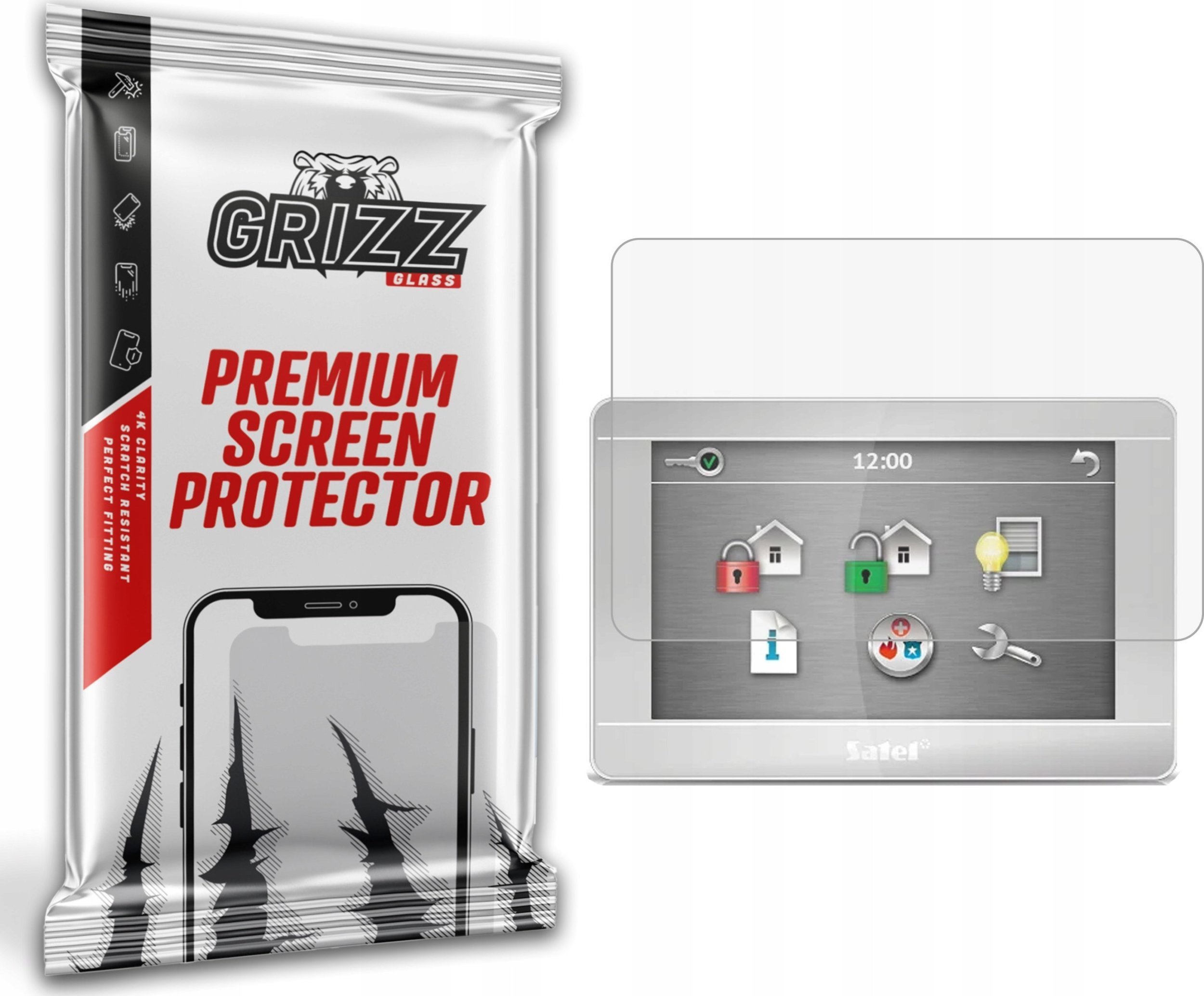 GrizzGlass Folia matowa GrizzGlass PaperScreen do manipulatora alarmowego Satel INT-TSH-W 7