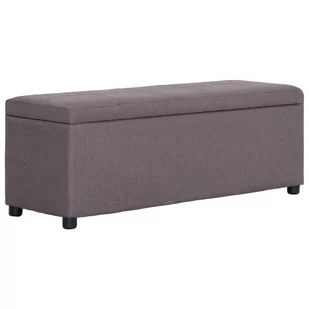 vidaXL Ławka ze schowkiem, 116 cm, taupe, poliester vidaXL - Ławki do przedpokoju - miniaturka - grafika 1