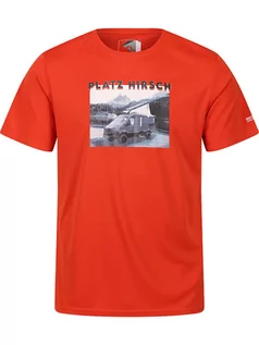Koszulki sportowe męskie - Regatta Koszulka funkcyjna "Fingal Slogan II" w kolorze czerwonym - grafika 1
