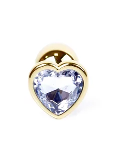 Biżuteria erotyczna - Plug-Jewellery Gold  Heart PLUG- Clear - grafika 1