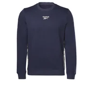 Bluzy sportowe męskie - Bluza na co dzień męska REEBOK ciepła bez kaptura - miniaturka - grafika 1