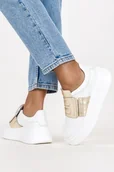 Półbuty damskie - Białe półbuty skórzane damskie na platformie z gumą produkt polski casu ds-667-no-41 - Casu - miniaturka - grafika 1
