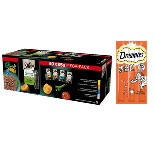 SHEBA Nature’s Collection Wybór Smaków 40x85 g – mokra karma pełnoporcjowa dla dorosłych kotów, w sosie + DREAMIES 30g GRATIS - Mokra karma dla kotów - miniaturka - grafika 1
