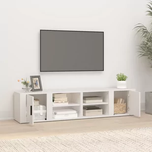 Lumarko Szafki pod telewizor, 2 szt., białe, 80x31,5x36,5 cm - Szafki RTV - miniaturka - grafika 4