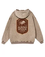 Bluzy męskie - Bluza Albino Spider Cider Oversize Sprana Retro Mroczna Alt Beżowy XL - miniaturka - grafika 1