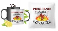 Gadżety dla niej i dla niego - Dla Szwagra Zestaw Kubek Magiczny + Poduszka z Nadrukiem ze Zdjęciem - miniaturka - grafika 1