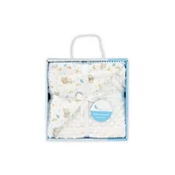 Koce i narzuty dla dzieci - Interbaby Kocyk dziecięcy 80x110 Misie kremowy niebieski mikrofibra z tłoczonymi bąbelkami - miniaturka - grafika 1