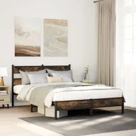 Łóżka - vidaXL Łóżko z wezgłowiem, bez materaca, dąb sonoma, 160x200 cm - miniaturka - grafika 1