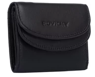 Portfele - Damski skórzany portfel Rovicky na zatrzask minimalistyczna portmonetka na karty i gotówkę, czarny - miniaturka - grafika 1