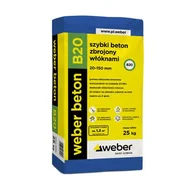 Zaprawy budowlane - Szybki beton zbrojony włóknami - weber beton B20 - miniaturka - grafika 1