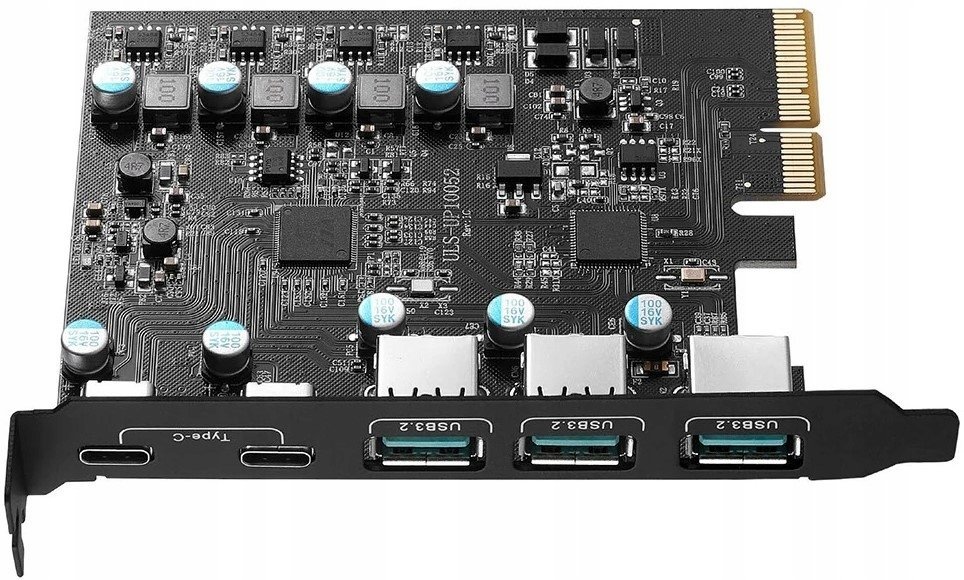 Kontroler TECKIN Karta rozszerzeń adapter do komputera PC PCI PCIe 3x USB Gen.2 2x USB-C