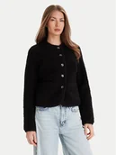 Płaszcze damskie - Guess Kożuch W5BL69 W3860 Czarny Regular Fit - miniaturka - grafika 1