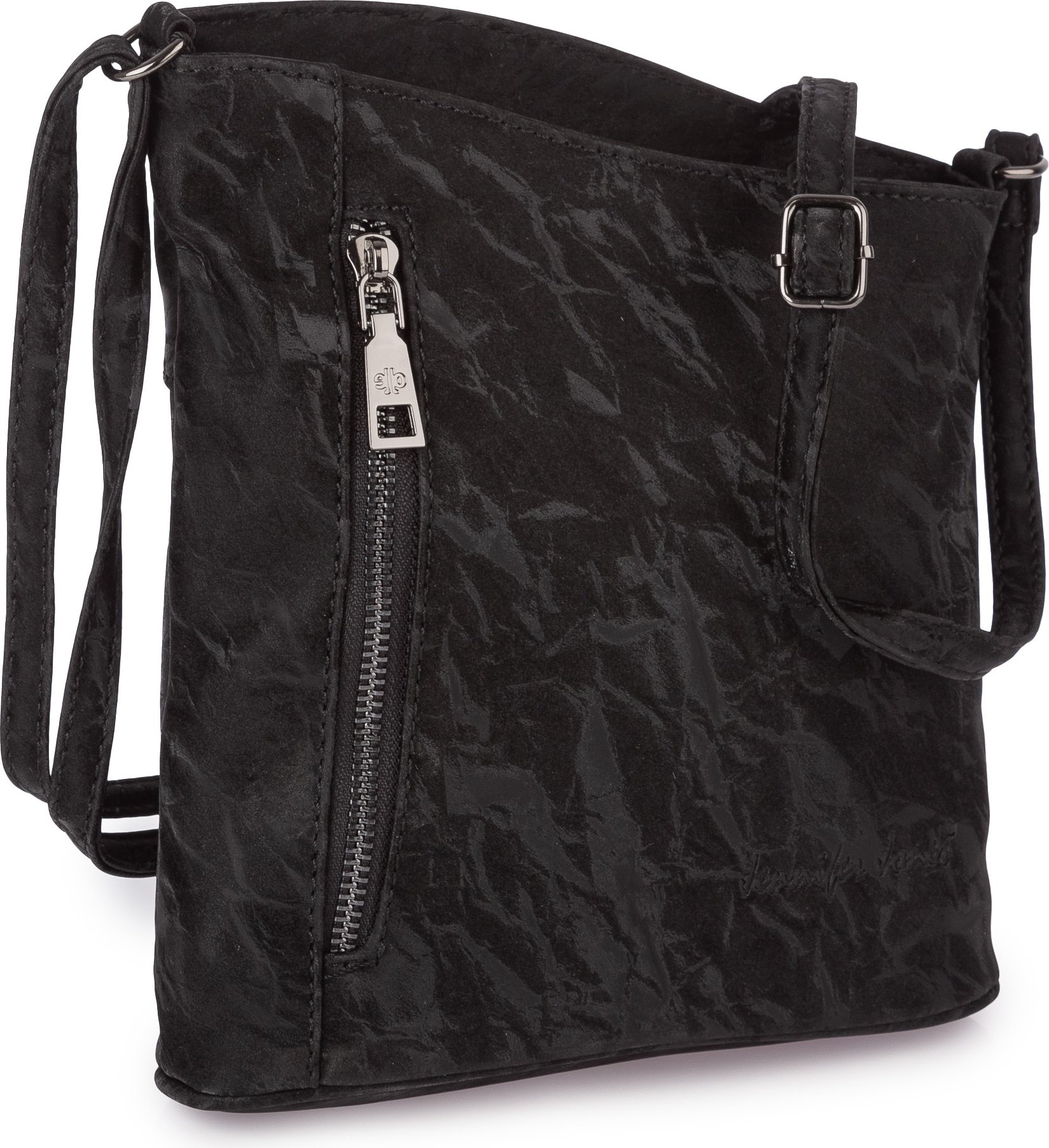 Bag Street Torebka Damska na ramię Listonoszka mała wieczorowa z gniecionej skóry ekologicznej czarna