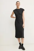 Sukienki - Calvin Klein sukienka kolor czarny midi prosta K20K207847 - miniaturka - grafika 1