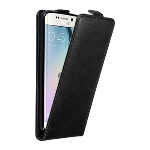 Pokrowiec Do Samsung Galaxy S6 EDGE w Etui CZARNA NOC Flip Case Cover Obudowa Ochronny Cadorabo - Etui i futerały do telefonów - miniaturka - grafika 1