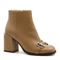 Botki damskie - Karmelowe skórzane botki CB3048/411 - Neścior - miniaturka - grafika 1