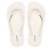 Klapki i japonki damskie - Japonki Calvin Klein Arwa - Metallic Pearlised Flip Flops HW0HW02956 Biały - miniaturka - grafika 1
