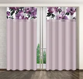 Zasłony - Zasłona Gotowa Na Żabki, 160X250, Różowa W Kwiaty, Zmk-035 - miniaturka - grafika 1