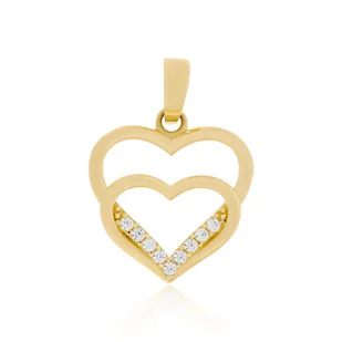 Złota zawieszka serduszko z cyrkoniami pr. 333 - Wisiorki Złota zawieszka serduszko z cyrkoniami pr. 333 - Wisiorki - miniaturka - grafika 1