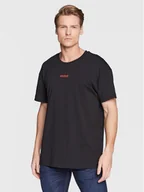 Koszulki męskie - Hugo T-Shirt Linked 50480246 Czarny Regular Fit - miniaturka - grafika 1