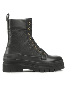 Tommy Hilfiger Trapery Lace Up Zip Boot Monogram FW0FW06849 Czarny - Botki damskie - miniaturka - grafika 1
