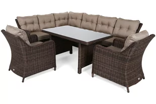 HOME &amp; GARDEN Narożny zestaw mebli ogrodowych lewy California Brown Mat / Brown Melange 614076 - Sofy ogrodowe - miniaturka - grafika 1