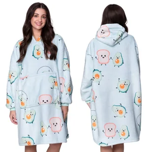KOC BLUZA Oversize Ciepła Gruba KOCOBLUZA 2w1 XXL AWOKADO Futrzak [KB-W38] - Bluzy damskie - miniaturka - grafika 1