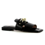 Klapki i japonki damskie - Czarne klapki damskie CARINII - Carinii - miniaturka - grafika 1