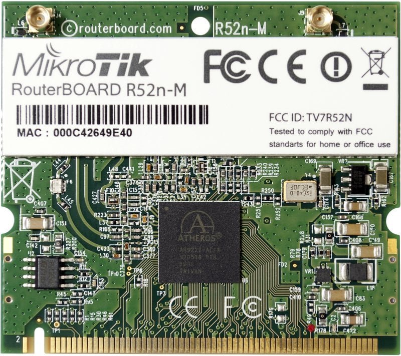 Aptel Router Board/Karta Wi-Fi R52Nm dual band mini PCI, 802.11a/b/g/n, 23dBm, MMCX