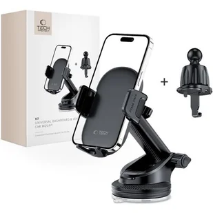 Uchwyt na telefon TECH-PROTECT V7 DashBoard & Vent Czarny - Uchwyty samochodowe do telefonów - miniaturka - grafika 1